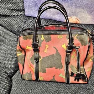 Dooney & Bourke Red and Black Scottie Dog Satchel